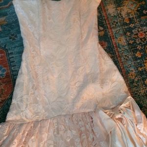 80's Flirtations Pink Lace Strapless Dress